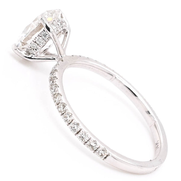 Graziella 14KT White Gold 1.97CTW Oval Shape Lab Grown Diamond Hidden Halo Engagement Ring