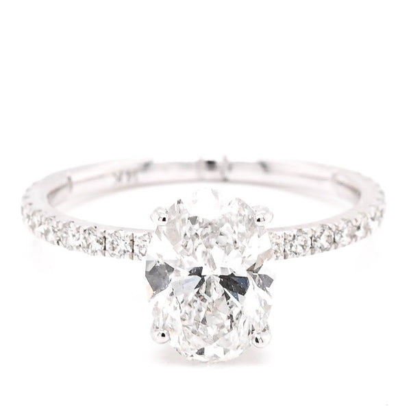 graziella 14KT White Gold 1.97CTW Oval shape Lab Grown Diamond Hidden Halo Engagement Ring