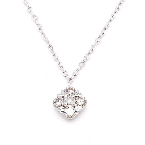 graziella 14KT White Gold 16" 0.14CTW Diamond Necklace