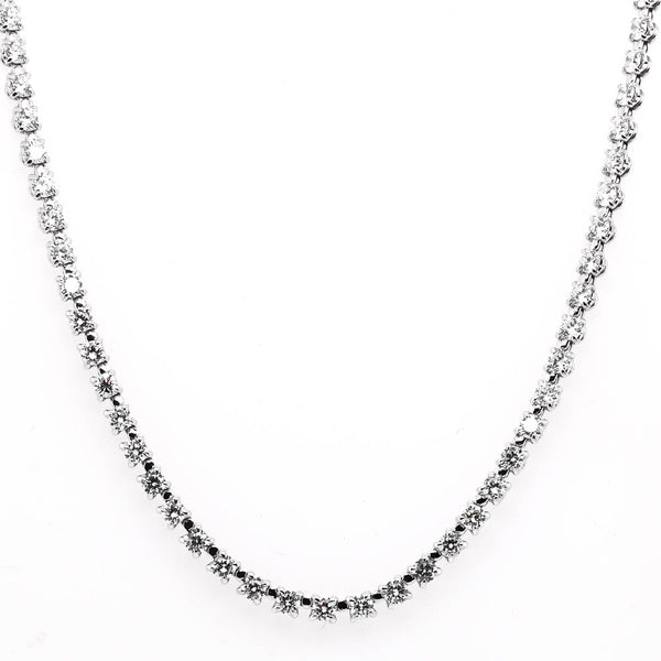 graziella 14KT White Gold 16" 8.00CTW VS2 F Colour Lab Grown Diamond Tennis Necklace