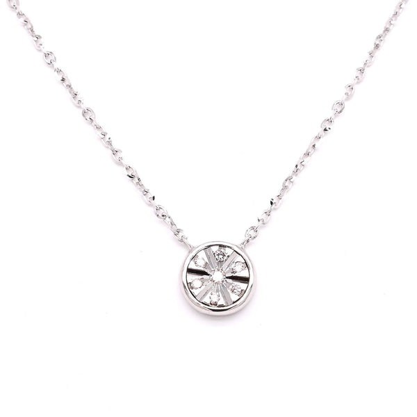 graziella 14KT White Gold 18" 0.04CT Diamond Necklace