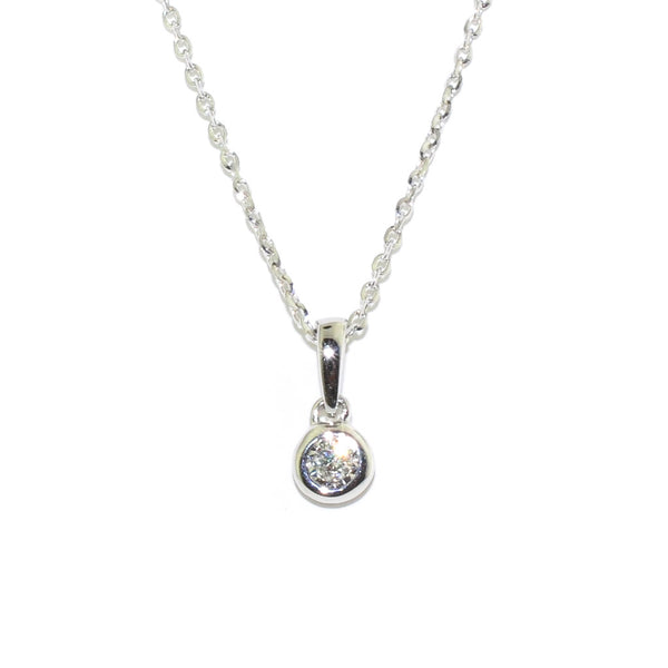 graziella 14KT White Gold 18" 0.05CT Diamond Necklace
