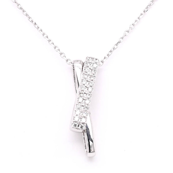 graziella 14KT White Gold 18" 0.08CTW Diamond Necklace