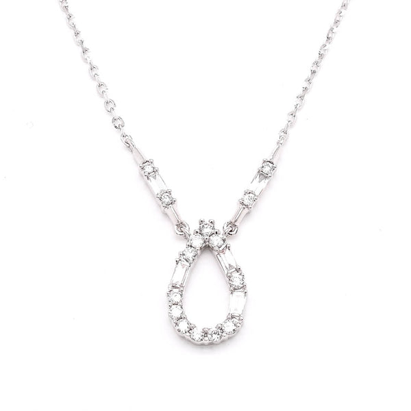 graziella 14KT White Gold 18" 0.21CTW Diamond Pear Shape Necklace