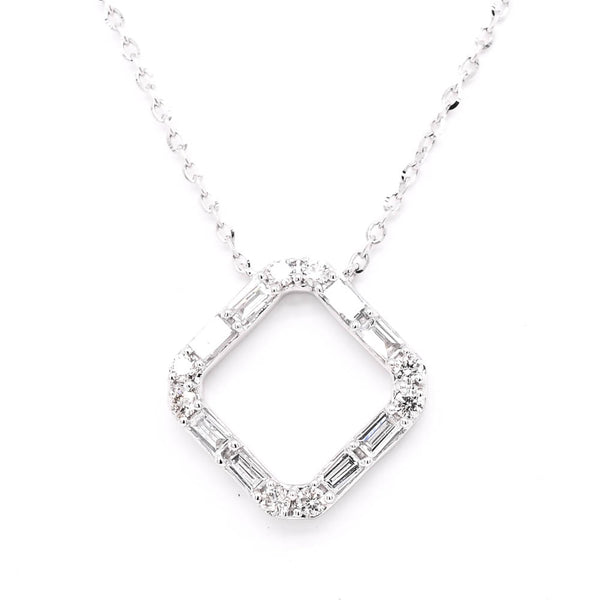 graziella 14KT White Gold 18" 0.26CTW Diamond Necklace