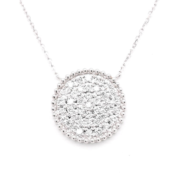 graziella 14KT White Gold 18" 0.46CTW Diamond Circle Necklace