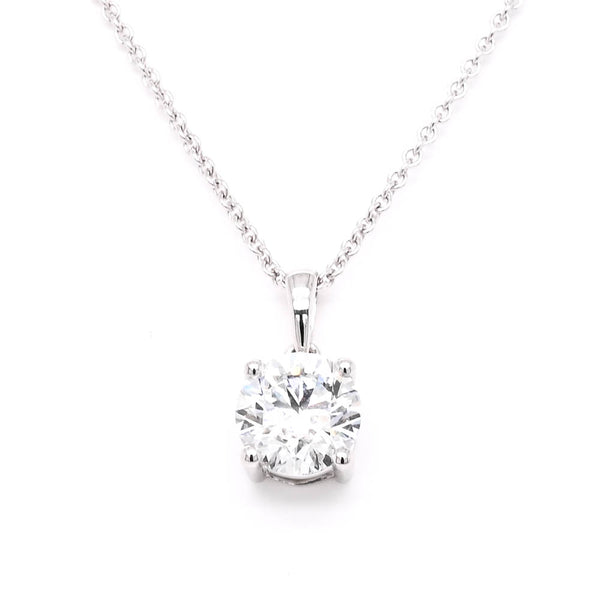 graziella 14KT White Gold 18" 1.22CTW VS F-G Colour Round Brilliant Lab Grown Diamond Necklace