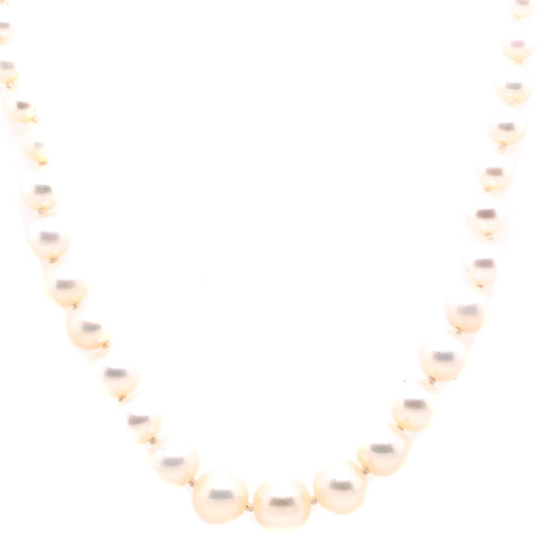 graziella 14KT White Gold 18" 4-8mm FreshwaterWater Graduated Pearl Necklace