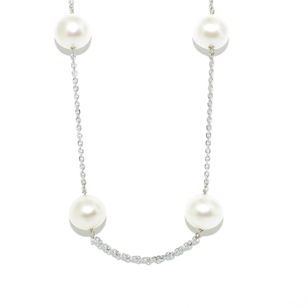 graziella 14KT White Gold 18" 7-8mm Freshwater Pearl Necklace