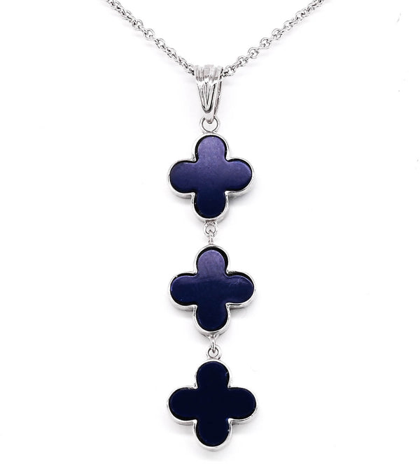 graziella 14KT White Gold 18" Turquoise & Lapis Reversabel Necklace