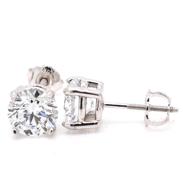 graziella 14KT White Gold 2.04CTW LAB GROWN Diamond Stud Earrings