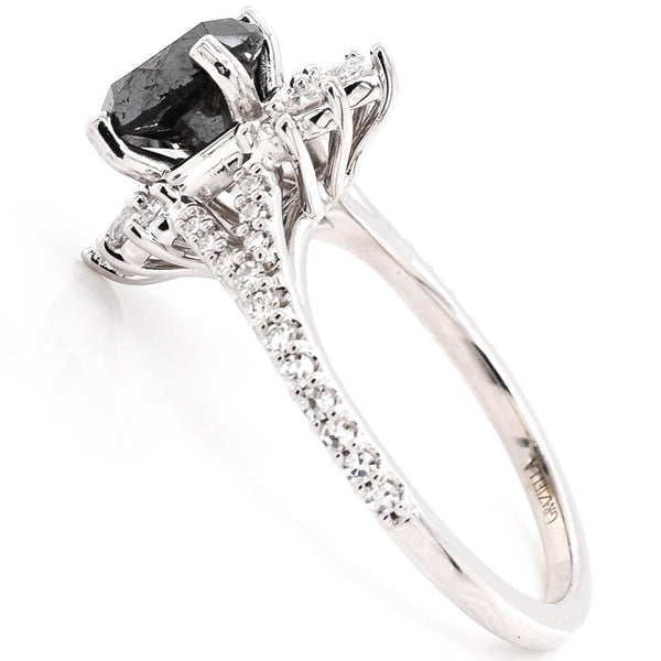 Graziella 14KT White Gold 2.07CTW Black & White Diamond Vintage Inspired Ring