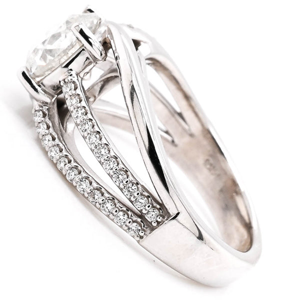 Graziella 14KT White Gold 2.25CTW Round Brilliant Diamond Accented Engagement Ring