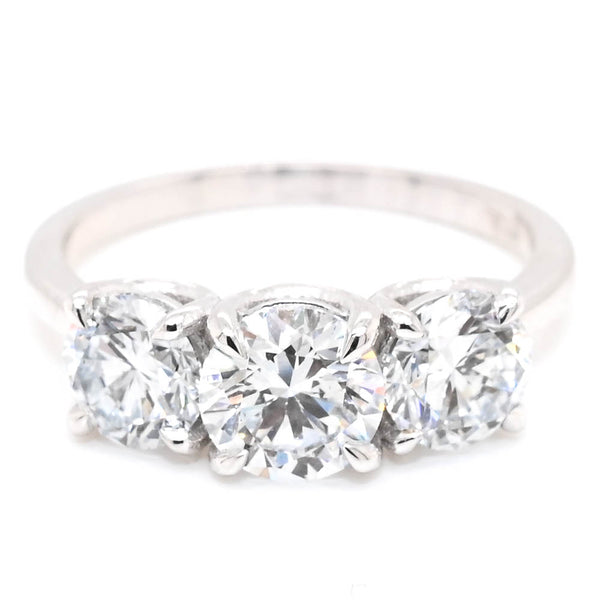 graziella 14KT White Gold 2.30CTW Round Brilliant LAB GROWN Diamond Trinity Ring