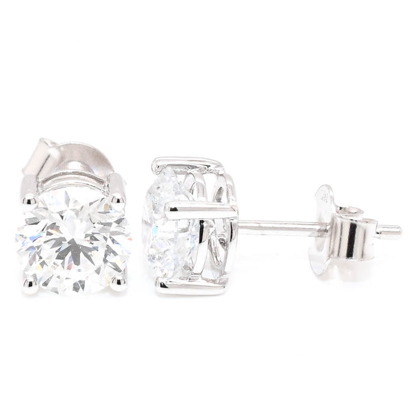 graziella 14KT White Gold 2.41CTW VS D-E Colour Round Brilliant Lab Grown Diamond Stud Earrings