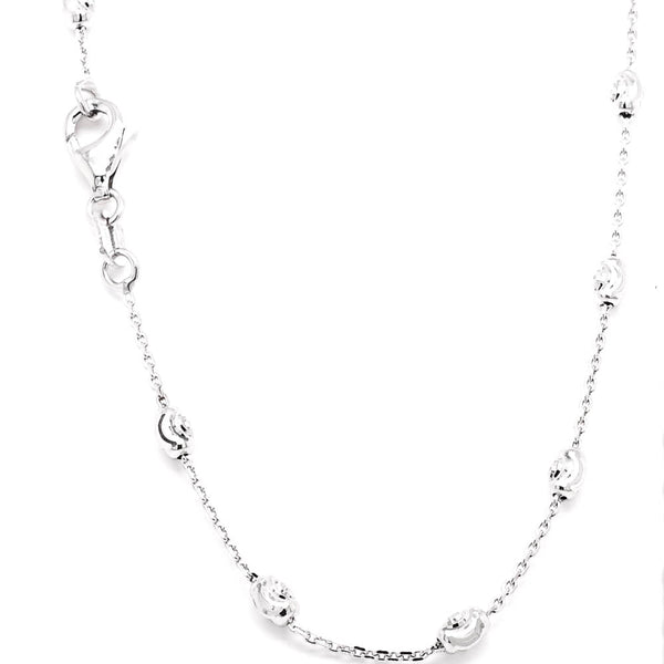 graziella 14Kt White Gold 20" 2.5mm Graduated Bead Necklace