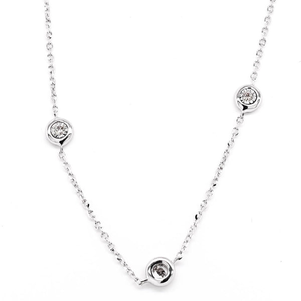 graziella 14KT White Gold 24" 0.27CTW Diamonds By the Yard Necklace