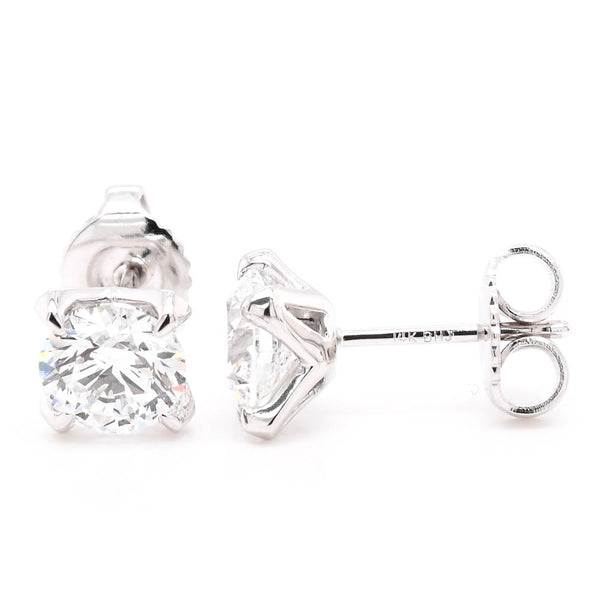 graziella 14KT White Gold 3.00CTW Round Brilliant LAB GROWN Diamond Stud Earrings