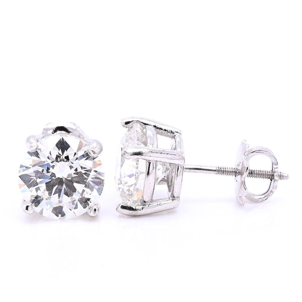 graziella 14KT White Gold 3.05CTW Round Brilliant LAB GROWN Diamond stud Earrings