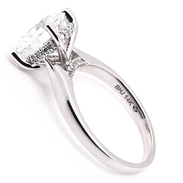 Graziella 14KT White Gold 3.11CTW Round Brilliant Lab Grown Diamond Accent Engagement Ring