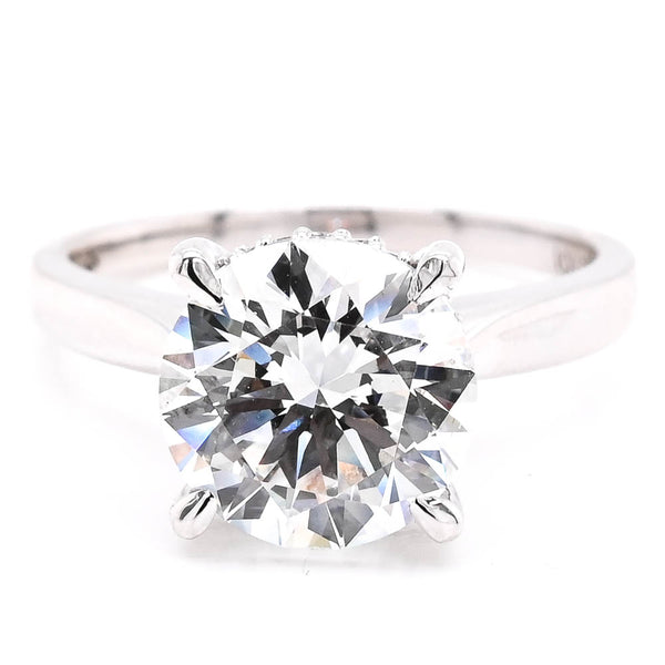 graziella 14KT White Gold 3.11CTW Round Brilliant Lab Grown Diamond Accent Engagement Ring
