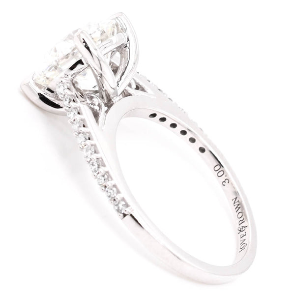 Graziella 14KT White Gold 3.15CTW Round Brilliant Lab Grown Diamond Accent Engagement Ring