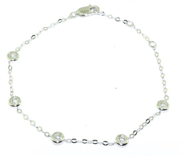 graziella 14KT White Gold 7.5" 0.19CTW Diamond Bracelet