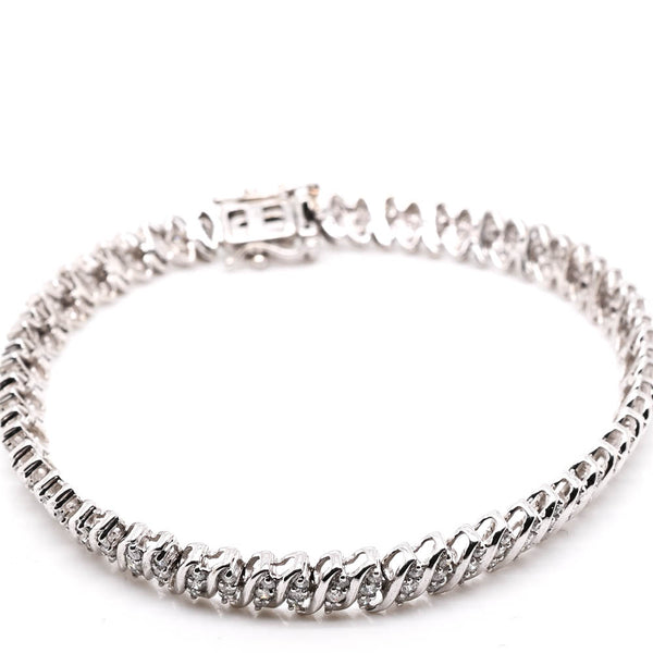 graziella 14KT White Gold 7.5" 2.20CTW Diamond Tenniss Bracelet