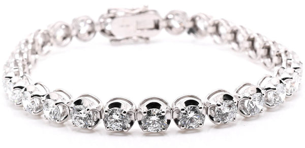 graziella 14KT White Gold 7.75" 10.14CTW LAB GROWN Diamond Tennis Bracelet