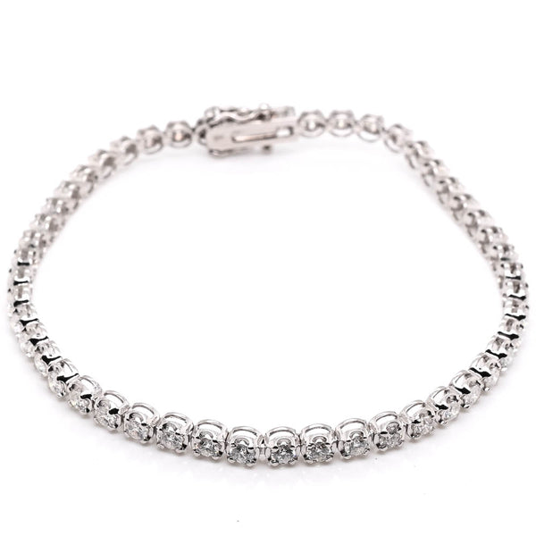 graziella 14KT White Gold 7.75" 3.00CTW LAB GROWN Diamond Tennis Bracelet