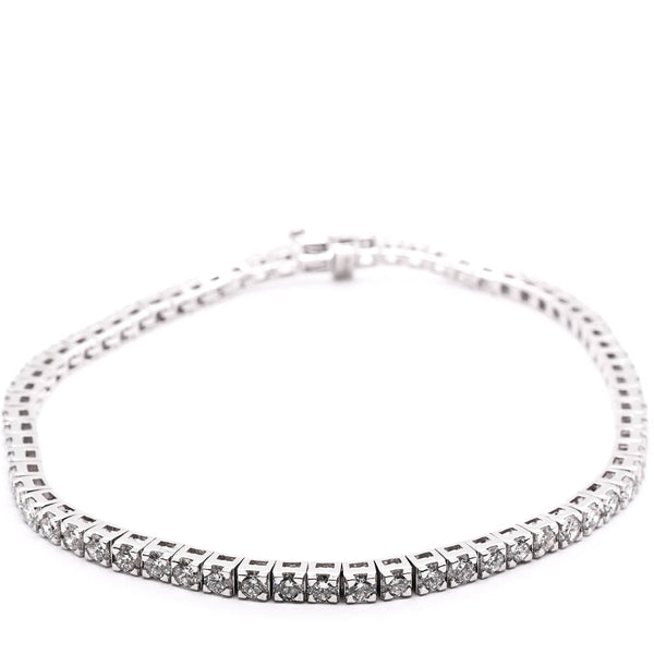 graziella 14KT White Gold 7.75" 3.89CTW LAB GROWN Diamond Tennis Bracelet