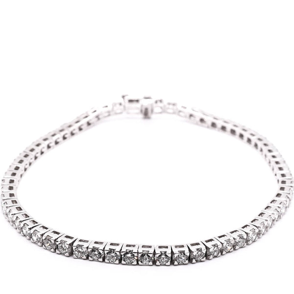 graziella 14KT White Gold 7.75" 4.66CTW Round Brilliant LAB GROWN Diamond Tennis Bracelet