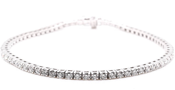 graziella 14KT White Gold 7.75" 4.71CTW Round Brilliant LAB GROWN Diamond Tennis Bracelet