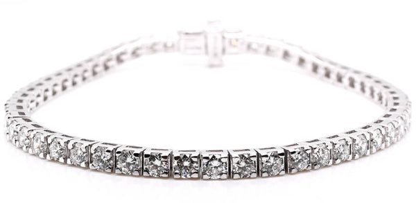 graziella 14KT White Gold 7.75" 5.48CTW Round Brilliant LAB GROWN Diamond Tennis Bracelet