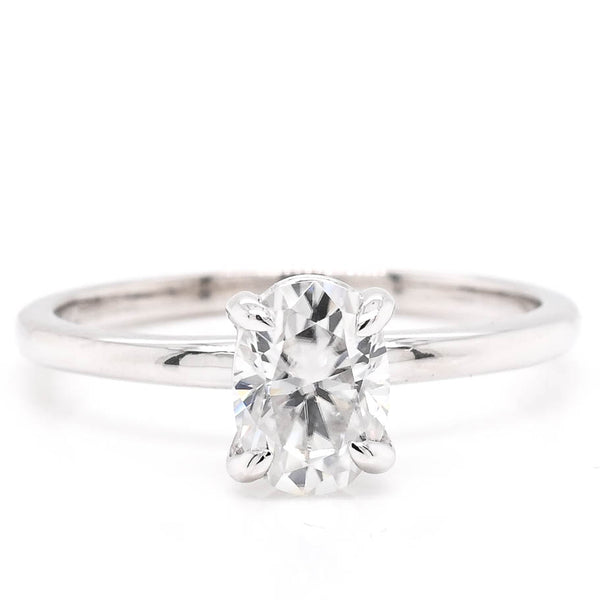 graziella 14KT White Gold 7x5mm Oval Shape Moissanite Solitaire Ring