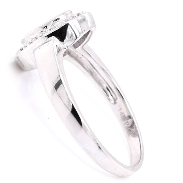 Graziella 14KT White Gold Val Shape Tanzanite & Diamond Ring