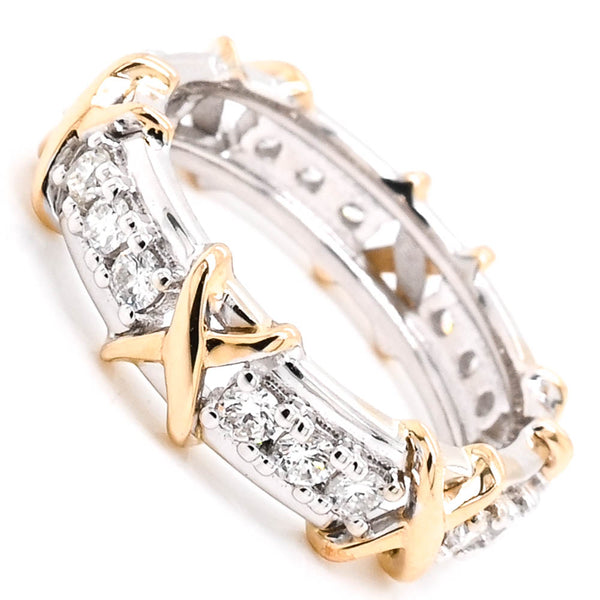 Graziella 14KT White & Yellow Gold 0.68CTW Colour Diamond Eternity Celebration Ring