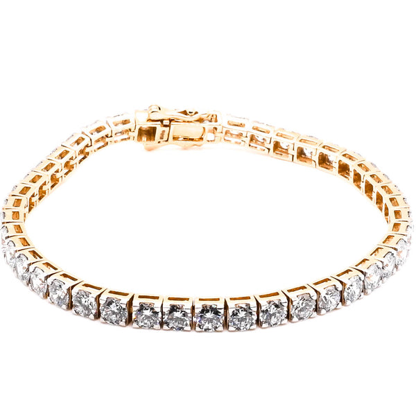 graziella 14KT Yelllow Gold 7.5" 11.08CTW VS-SI F-G Colour Lab Grown Diamond Ten