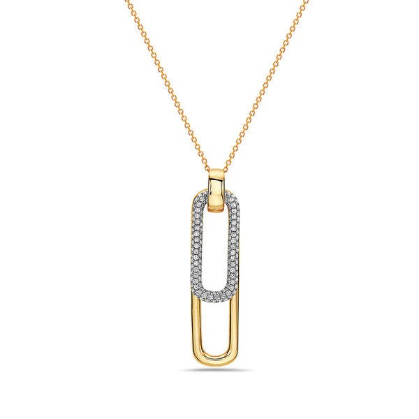 graziella 14KT Yellow and White Gold 18" 0.43CTW Diamond Necklace