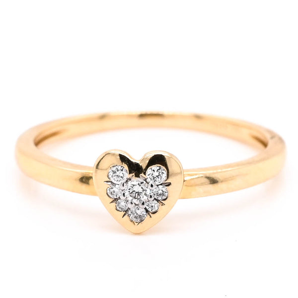 graziella 14KT Yellow Gold 0.07CTW Diamond Heart Ring