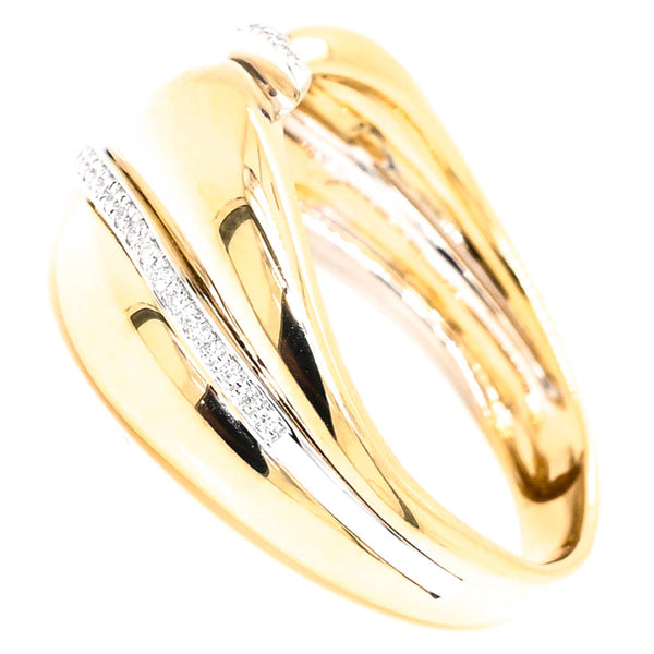 Graziella 14KT Yellow Gold 0.11CTW Diamond Celebration Ring