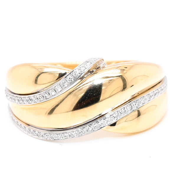 graziella 14KT Yellow Gold 0.11CTW Diamond Celebration Ring