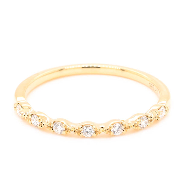 graziella 14KT Yellow Gold 0.12CTW Diamond Wedding Band