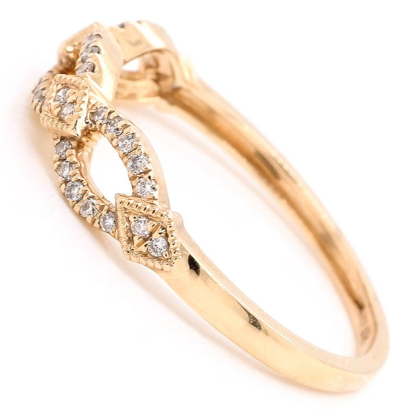 Graziella 14KT Yellow Gold 0.13CTW Diamond Infinity Ring