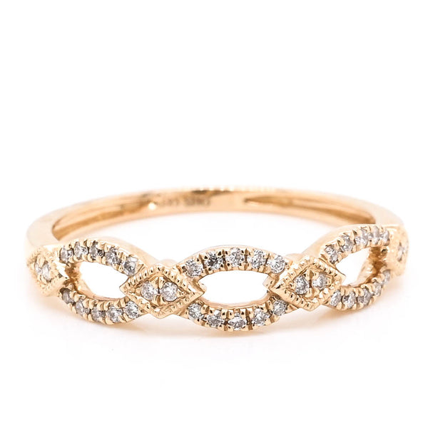 Graziella 14KT Yellow Gold 0.13CTW Diamond Infinity Ring