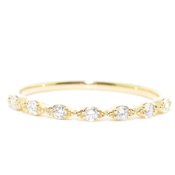 graziella 14KT Yellow Gold 0.13CTW Diamond Wedding Band