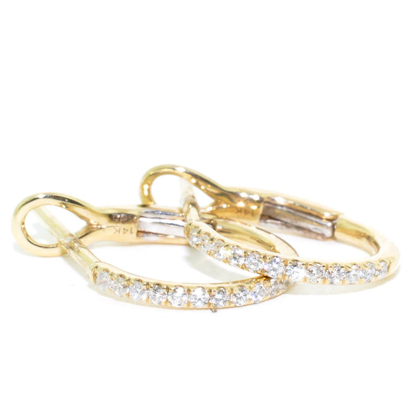 graziella 14KT Yellow Gold 0.15CTW Diamond Hoop Earring