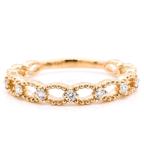 graziella 14KT Yellow Gold 0.15CTW Diamond Open Link Ring