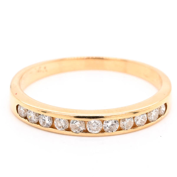 graziella 14KT Yellow Gold 0.15CTW Diamond Wedding Band