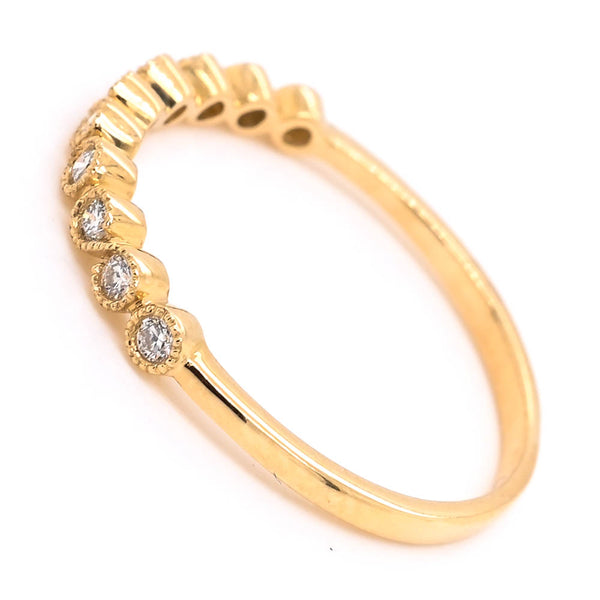 Graziella 14KT Yellow Gold 0.15CTW Diamond Wedding Band